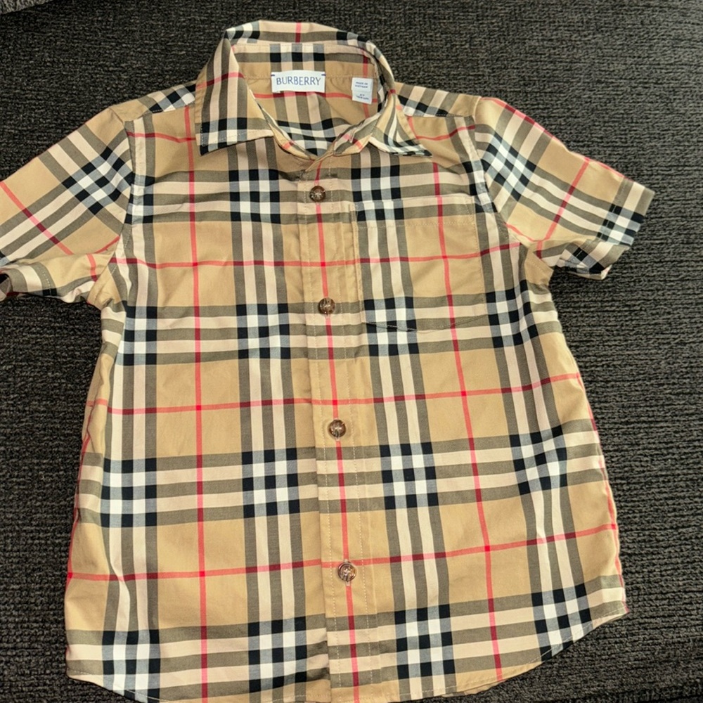 Toddler boys Burberry stretch cotton shirt.